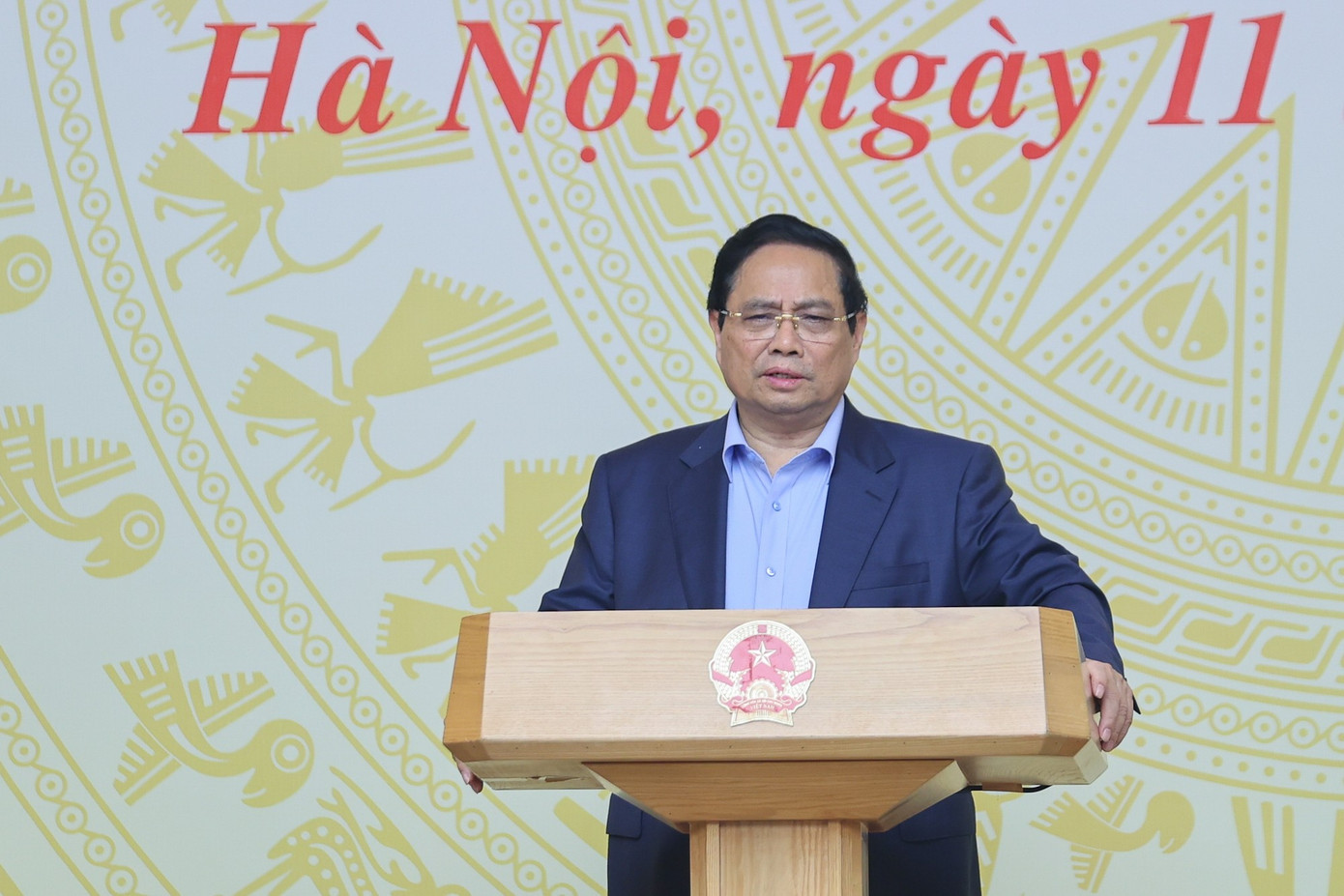 Thủ tướng Phạm Minh Chính phát biểu tại phiên họp. Ảnh: VGP 1110ttg1.jpg