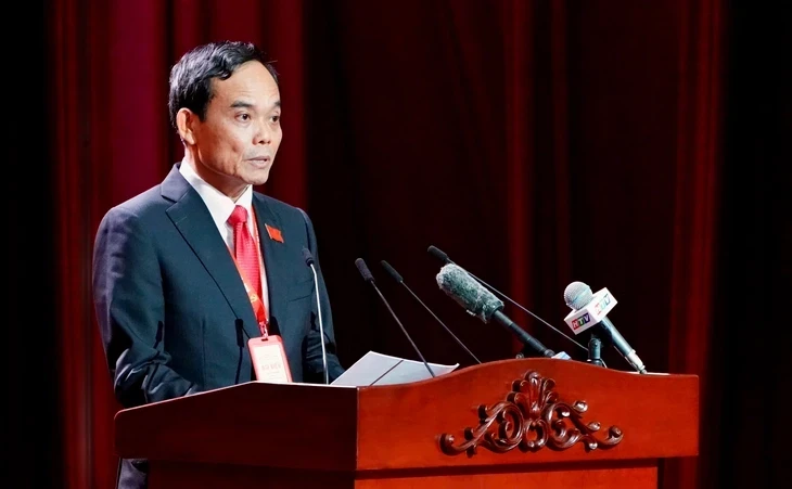 Bí thư Thành ủy TP.HCM Trần Lưu Quang phát biểu tại đại hội