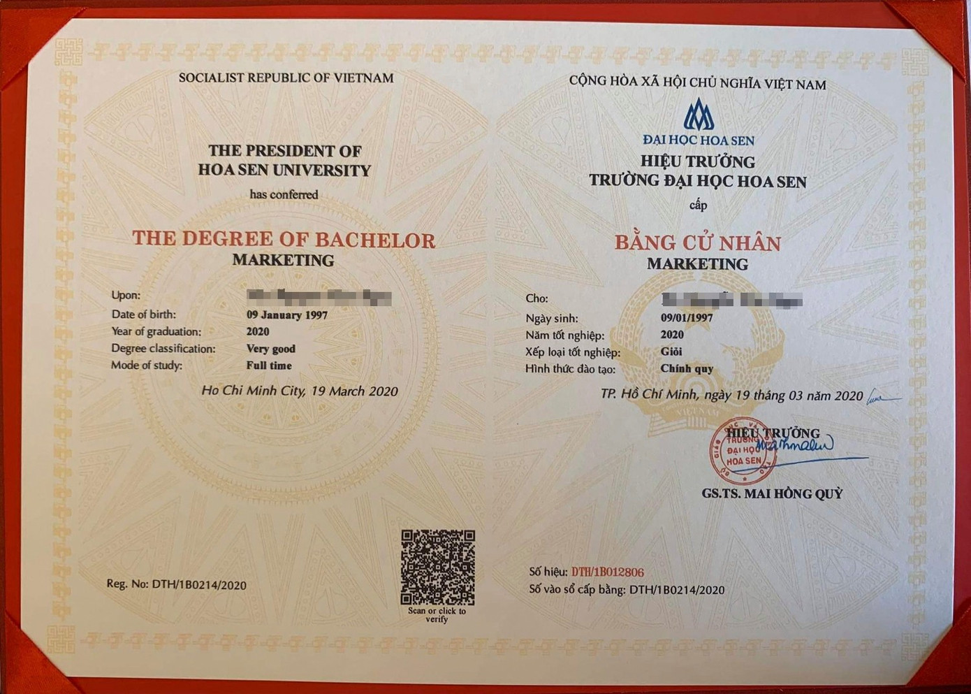 Bằng cử nhân đại học có xác thực bằng blockchainẢnh: Trường ĐH Hoa Sen 14b.jpg