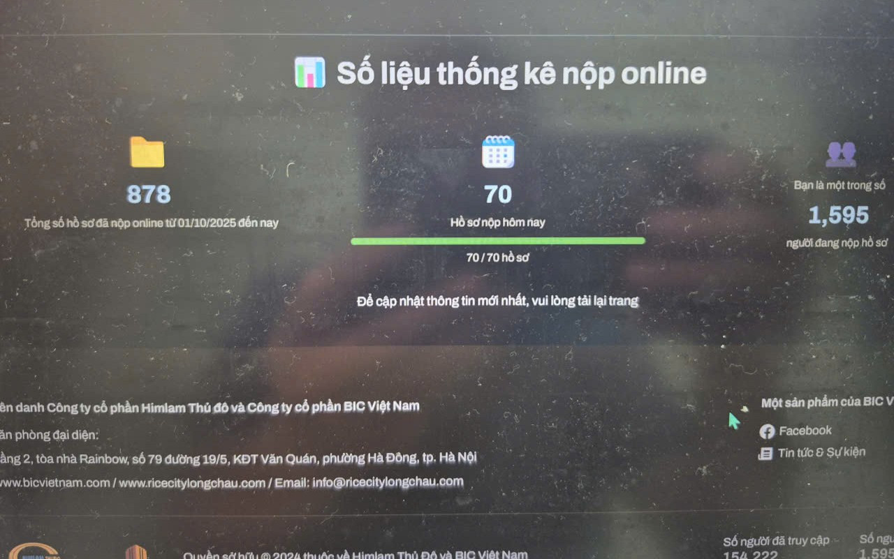 Mỗi ngày chủ đầu tư chỉ nhận 70 hồ sơ. Trong khi còn 1.595 người đang nộp (thời điểm cuối giờ chiều 15/10) z7119446492987-436add908cc1746a55b8705820f5ea87-copy.jpg