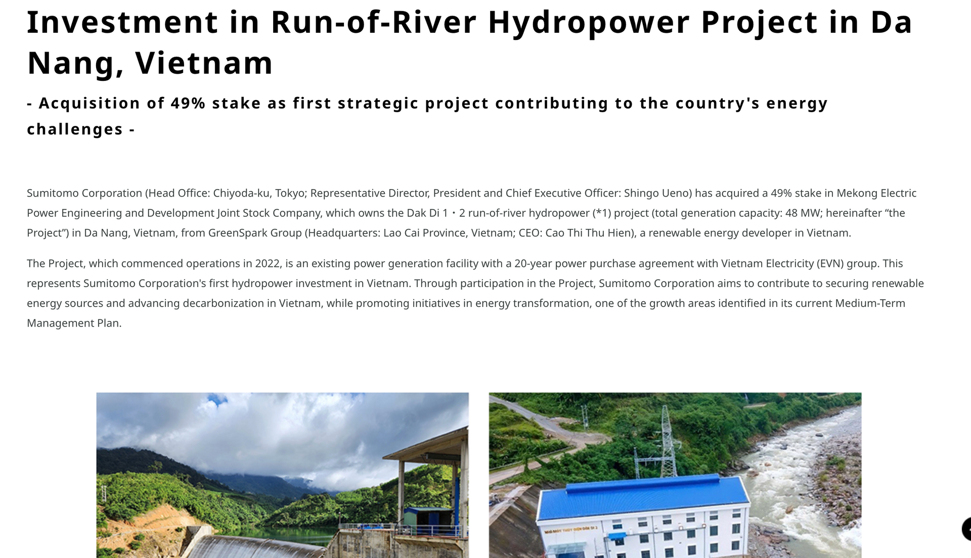 Tập đoàn Nhật từng làm metro TP. HCM thâu tóm 49% cổ phần doanh nghiệp vận hành nhà máy thủy điện Đăk Di- Ảnh 1. Tập đoàn Nhật từng làm metro TP. HCM thâu tóm 49% cổ phần doanh nghiệp vận hành nhà máy thủy điện Đăk Di- Ảnh 1.