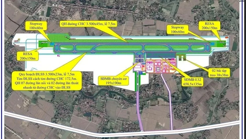 Quy hoạch sân bay Gia Bình. Nguồn ảnh: Plo.vn