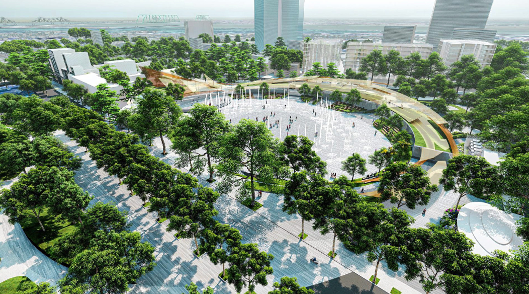 Phối cảnh khu vực không gian, quảng trường phía Đông hồ Hoàn Kiếm. Nguồn ảnh: Internet