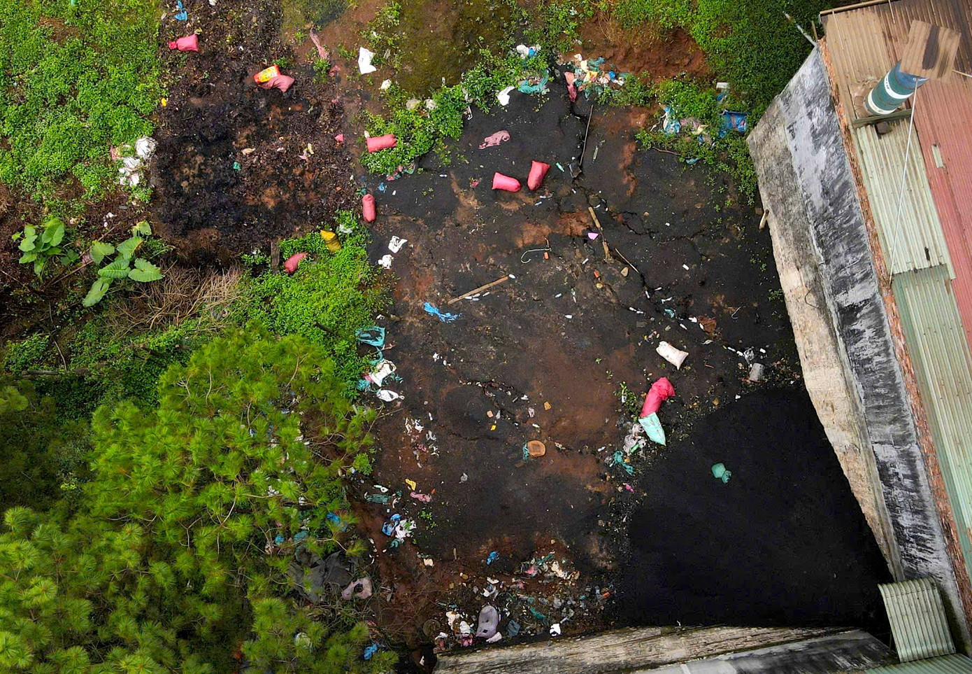 Rác thải phía sau kho xưởng. 3.jpg