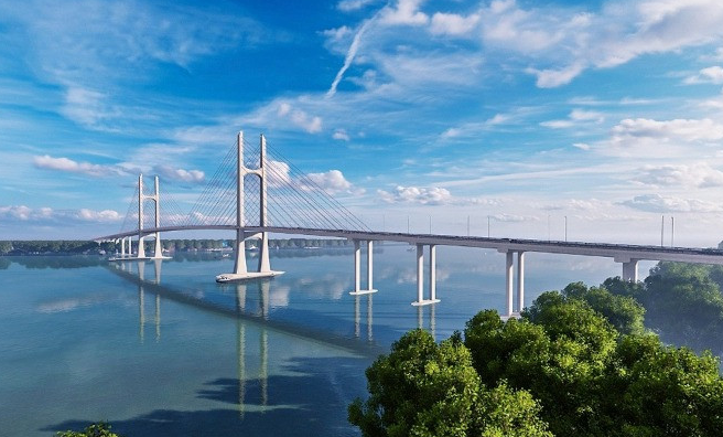 Cây cầu dây văng đầu tiên do Việt Nam thiết kế và thi công, phá thế qua sông lụy phà, rút ngắn thời gian di chuyển còn 15 phút- Ảnh 2. Cây cầu dây văng đầu tiên do Việt Nam thiết kế và thi công, phá thế qua sông lụy phà, rút ngắn thời gian di chuyển còn 15 phút- Ảnh 2.