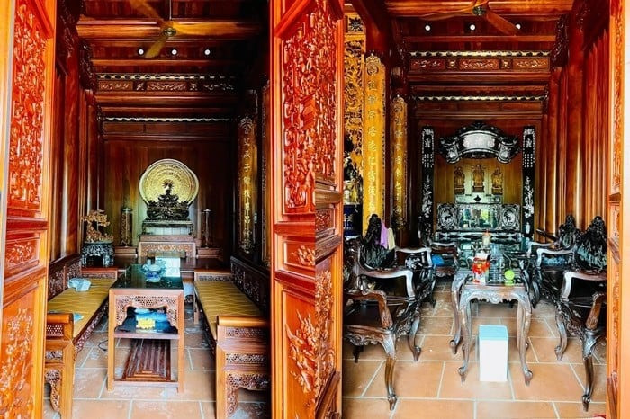 Ngợp mắt với biệt phủ 1.000m2 toàn gỗ quý, kiến trúc đậm dấu ấn làng quê Bắc Bộ- Ảnh 5.