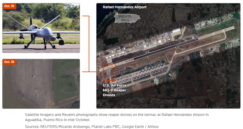 Hình ảnh vệ tinh cho thấy máy bay không người lái Reaper trên đường băng tại sân bay Rafael Hernández ở Aguadilla, Puerto Rico giữa tháng 10. cc3.png