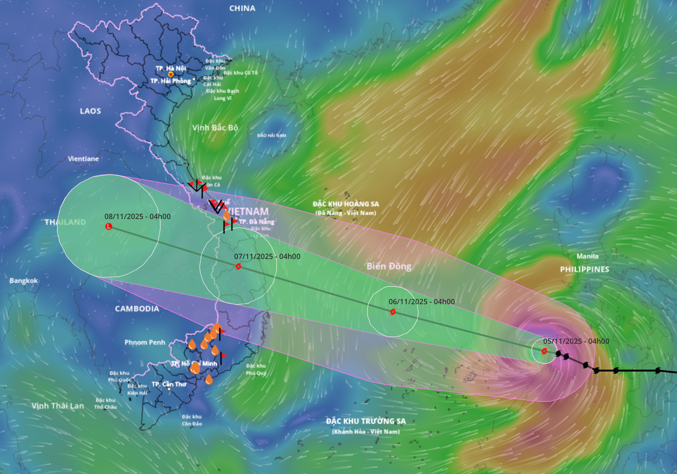 Bão số 13 ảnh hưởng đến đất liền nước ta từ chiều tối 6/11, chỉ gần hai ngày sau khi vào Biển Đông. anh-man-hinh-2025-11-05-luc-061801.png