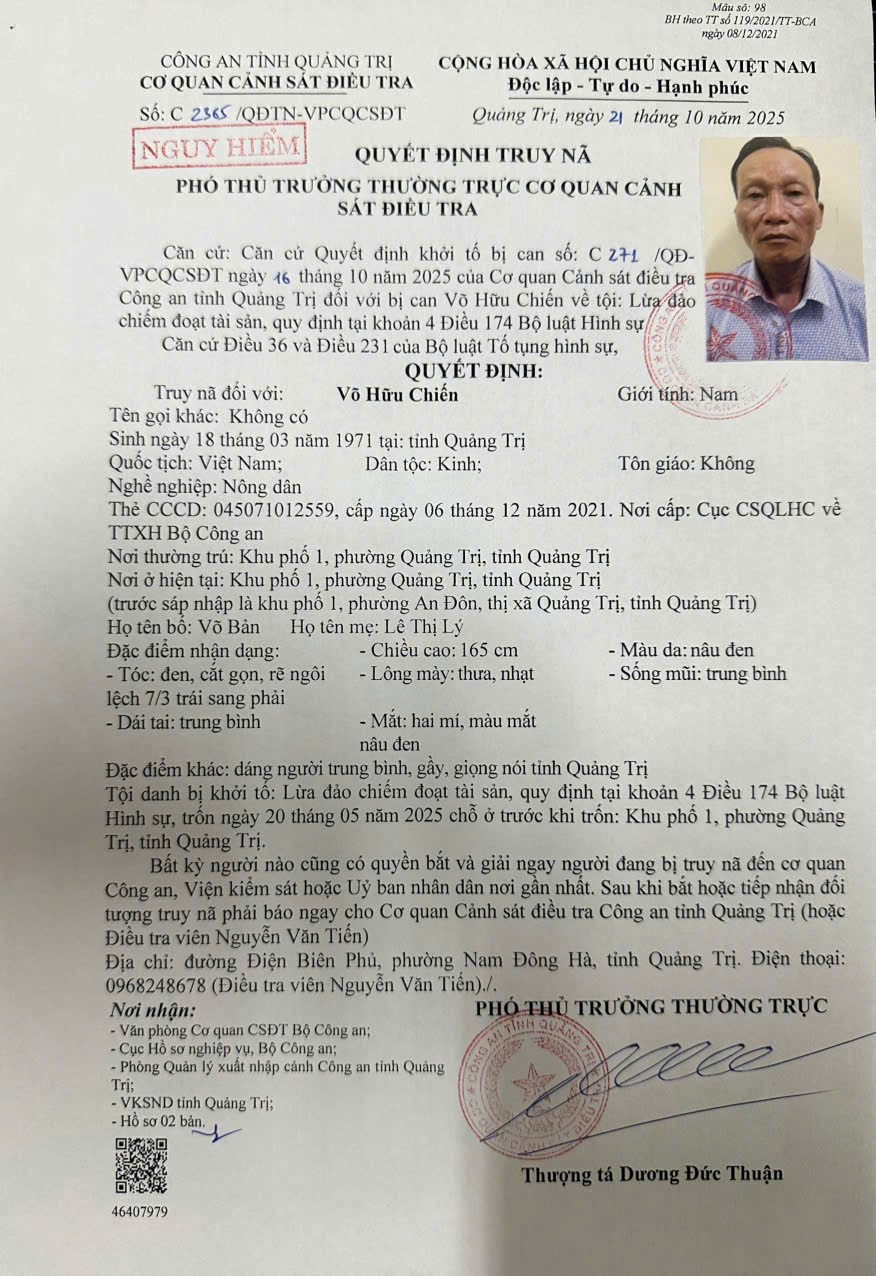 Đối tượng truy nã nguy hiểm Võ Hữu Chiến đầu thú - ảnh 3