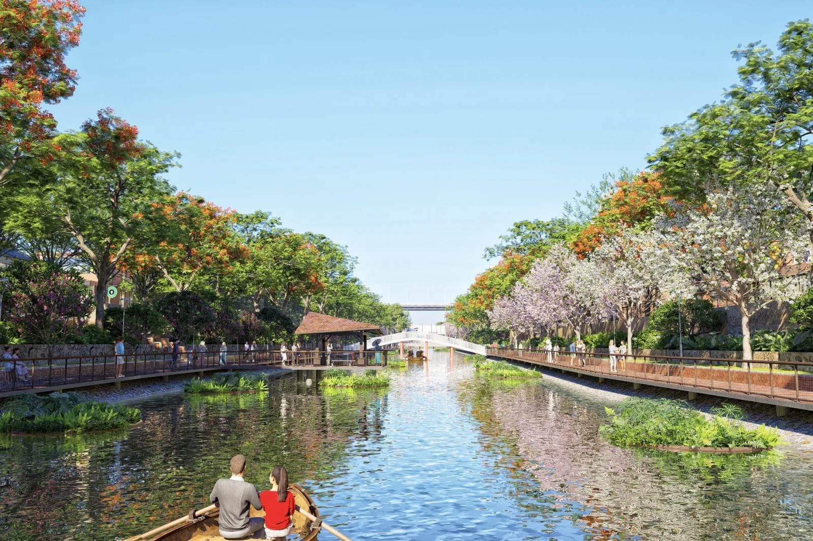 Phối cảnh dự án cải tạo, chỉnh trang và tái thiết công viên tuyến hai bên sông Tô Lịch. Nguồn ảnh: Internet