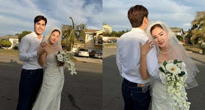 Danh hài Việt bị chồng lừa 7 tỷ rồi bỏ trốn, nay khoe 'ảnh cưới' với Á vương kém tuổi - ảnh 1