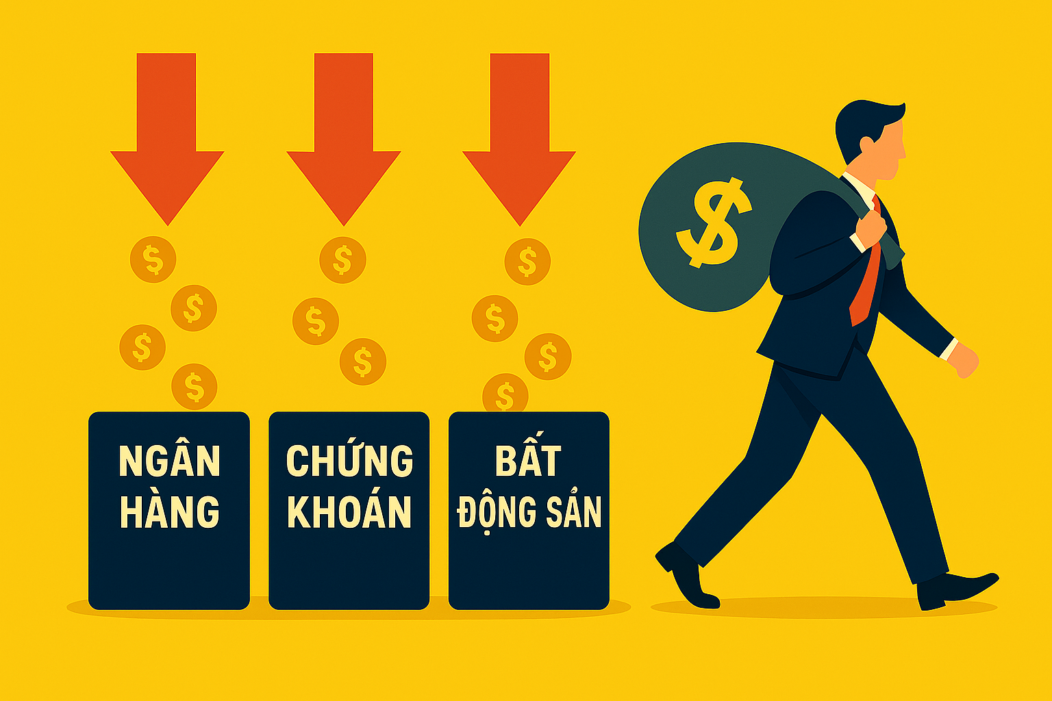 Dòng tiền rời 'tam trụ' ngân hàng - chứng khoán - bất động sản: Nhóm ngành nào đang trở thành điểm đến mới?