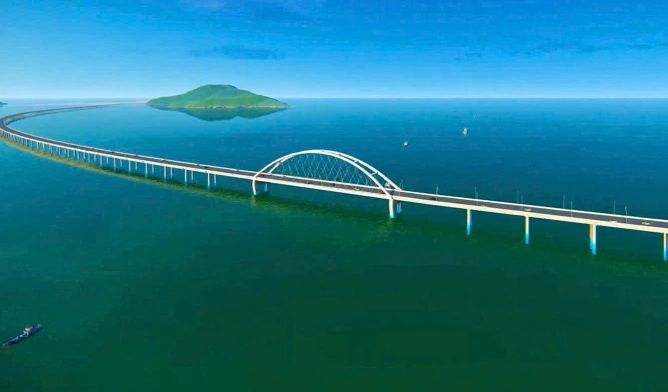 Hiện trạng công trình 100.000 tỷ sở hữu cầu vượt biển dài nhất cả nước, đứng thứ 3 Đông Nam Á sau 3 tháng khởi công- Ảnh 2.