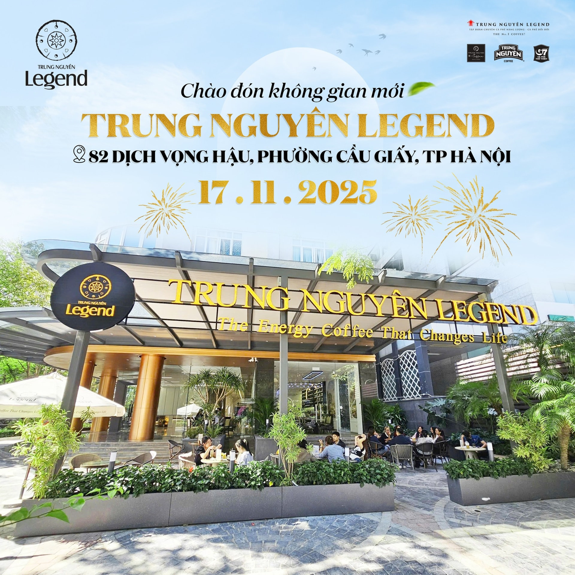 Trung Nguyên Legend của ông Đặng Lê Nguyên Vũ chính thức khai trương tại 'tọa độ vàng' Thủ đô