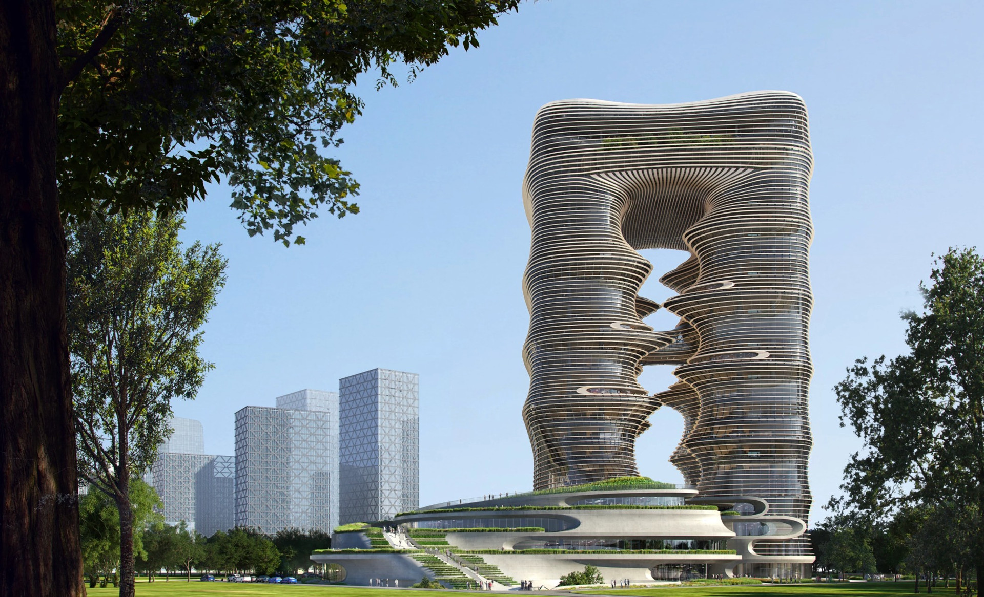 Sắp hoàn thiện tòa nhà chọc trời cao gần 200m, kiến trúc tựa hẻm núi mở ra giữa trời- Ảnh 1.