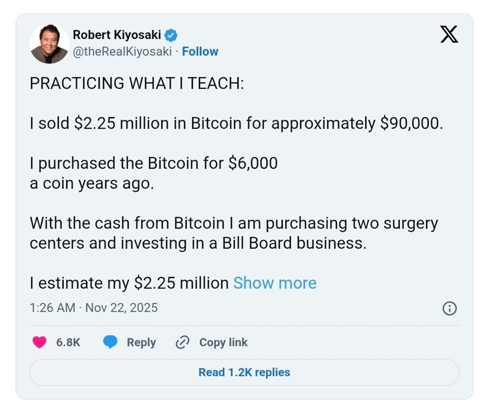 Tác giả 'Cha giàu, cha nghèo' bất ngờ bán Bitcoin, tiết lộ kế hoạch tái đầu tư - ảnh 1