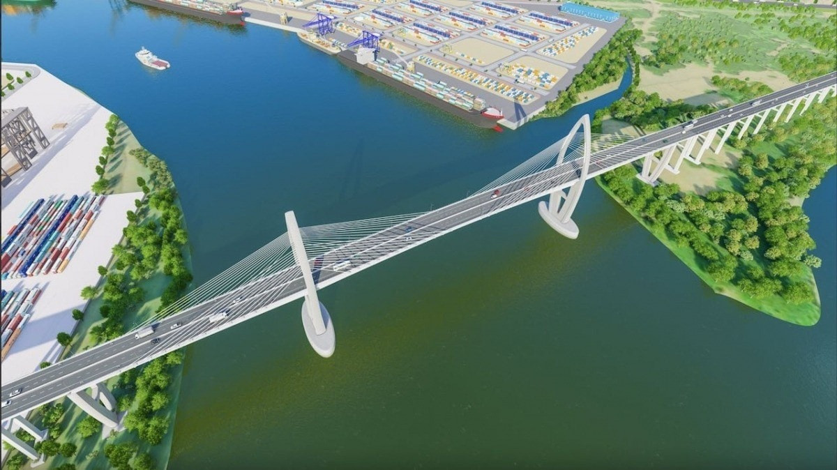 Cầu có nhịp chính dài nhất Đông Nam Á, kết nối 2 tỉnh thành giàu có của Việt Nam gặp khó khi đang nỗ lực đến ngày hợp long- Ảnh 1.