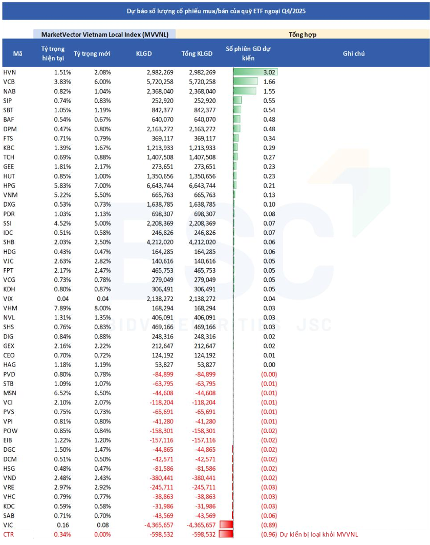 Quỹ ngoại ETF quy mô nửa tỷ đô dự kiến gom mạnh HPG, VCB, SHB và bán bớt cổ phiếu BĐS