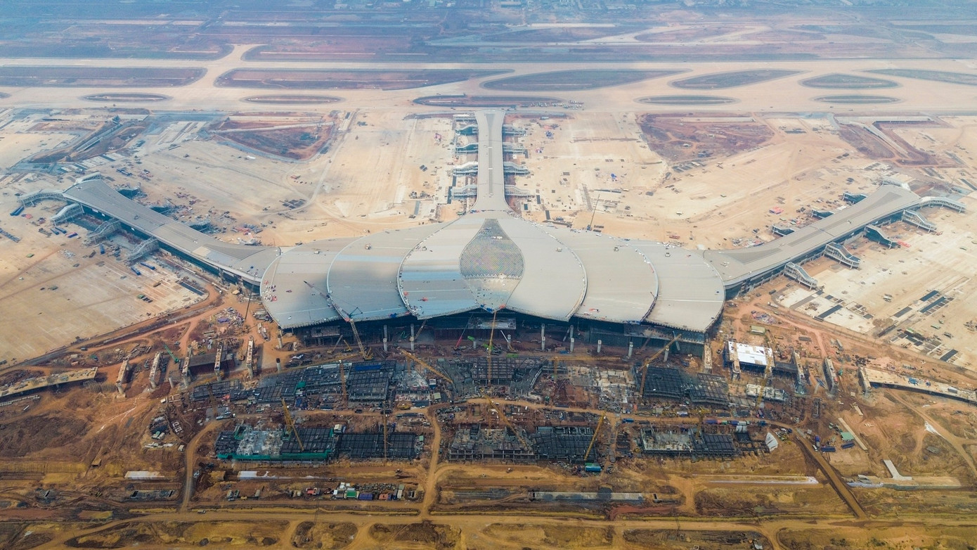 Từ trên cao, nhà ga hành khách Cảng hàng không quốc tế Long Thành đã rõ nét như cánh hoa sen. Đây là công trình được xem là 1-17.jpg