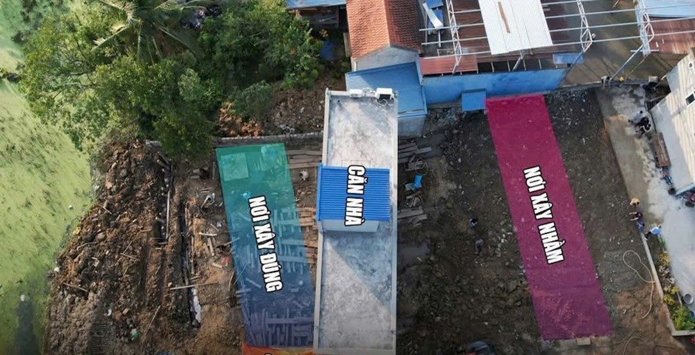 'Thần đèn' bất ngờ phát hiện ngôi mộ khi đang di chuyển ngôi nhà xây nhầm ở Hải Phòng - ảnh 1