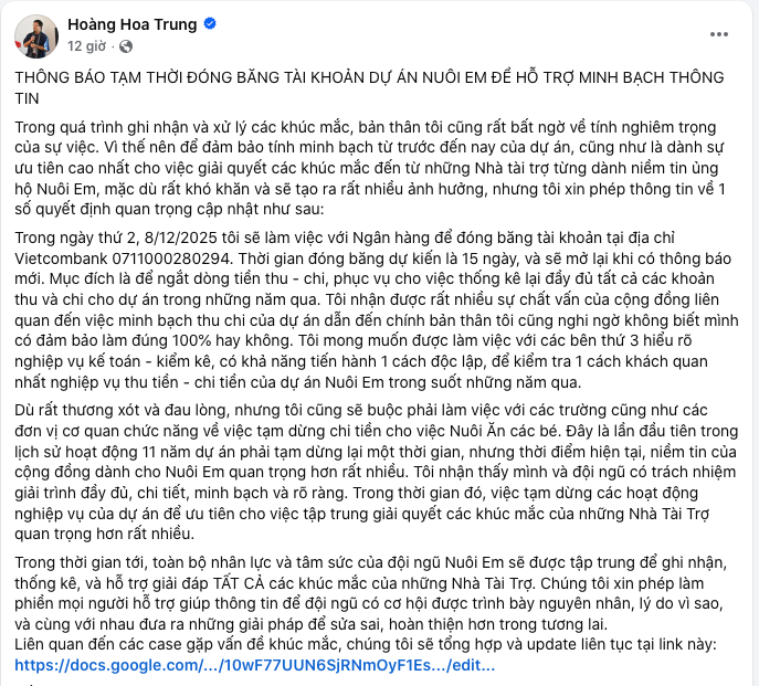 Anh Hoàng Hoa Trung thông tin trên trang cá nhân. Ảnh chụp màn hình screen-shot-2025-12-08-at-104421.png