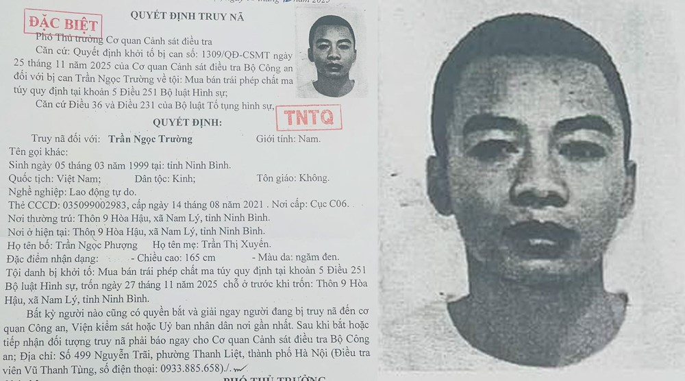 Bộ Công an truy nã đặc biệt Trần Ngọc Trường - ảnh 1