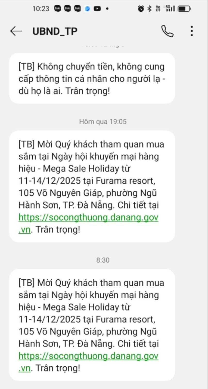 Tin nhắn từ UBND TP liên tiếp được gửi đến người dân 2 ngày qua. 572836866035506564-8022.jpg