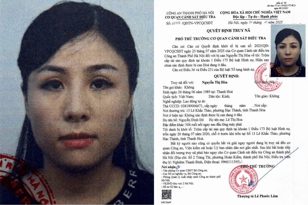 Công an truy nã Nguyễn Thị Hòa sinh năm 1989 - ảnh 1