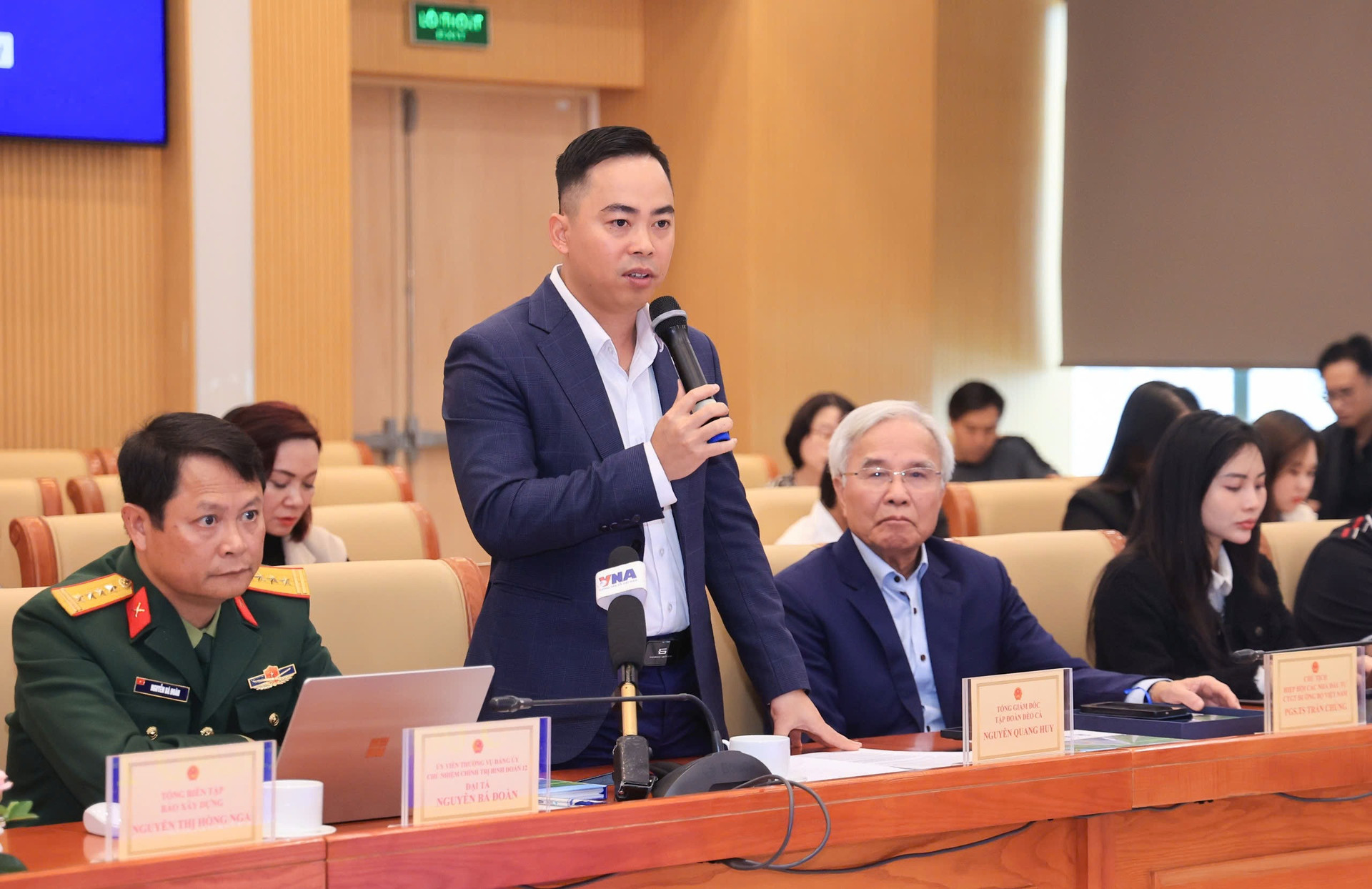 Ông Nguyễn Quang Huy, Tổng Giám đốc Tập đoàn Đèo Cả tại tọa đàm. Nguồn ảnh: Báo Xây dựng