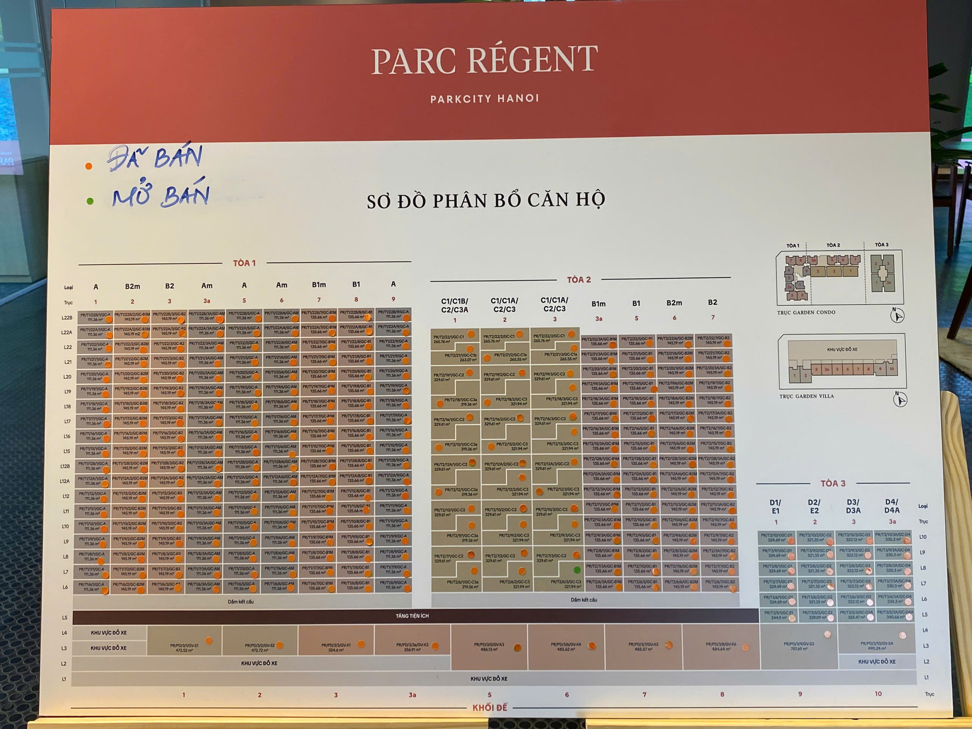 Các căn hộ đã được bán hết trong đợt 1 vừa qua