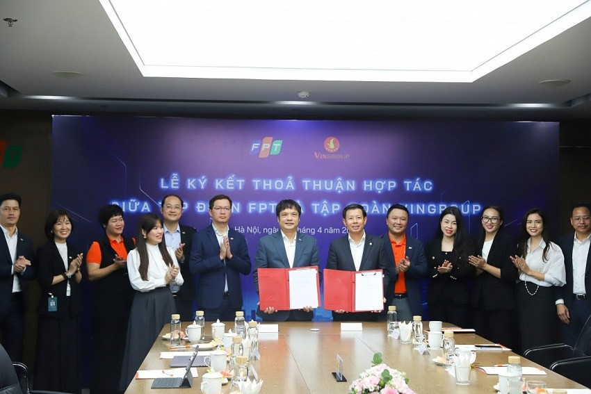 Lễ ký kết hợp tác giữa Vingroup và FPT (Ảnh VIC)
