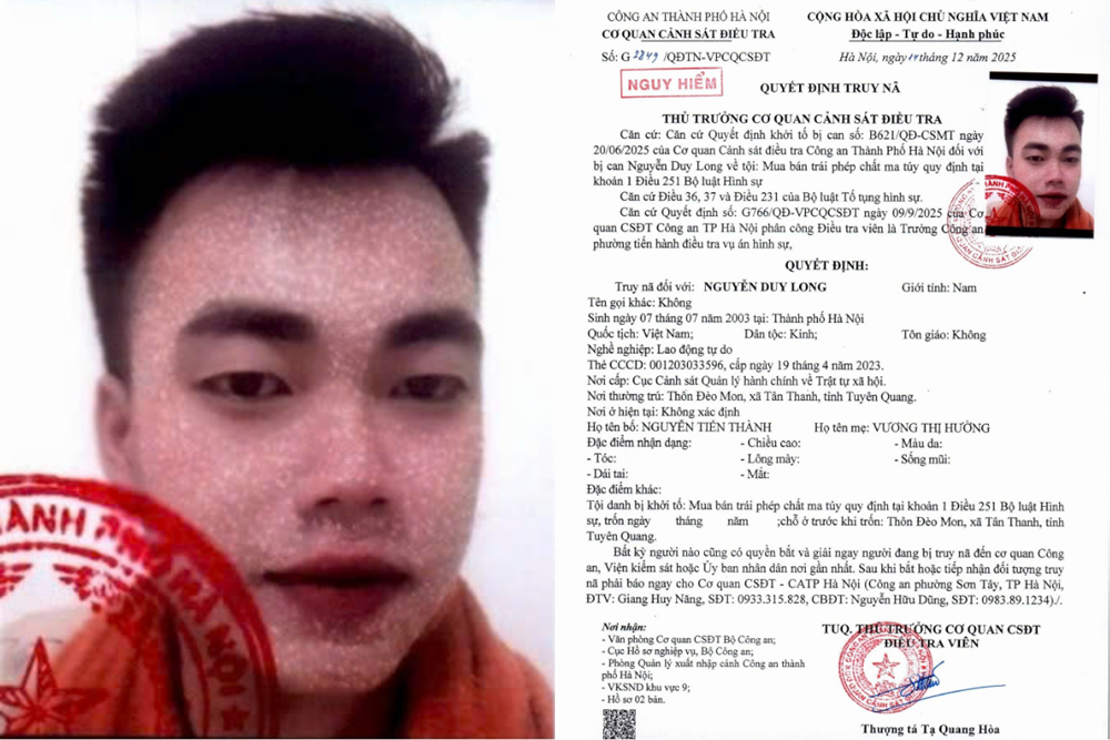 Truy nã đối tượng nguy hiểm Nguyễn Duy Long - ảnh 1