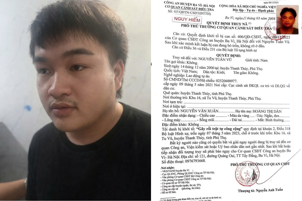 Bắt giữ đối tượng truy nã nguy hiểm Nguyễn Tuấn Vũ SN 2006