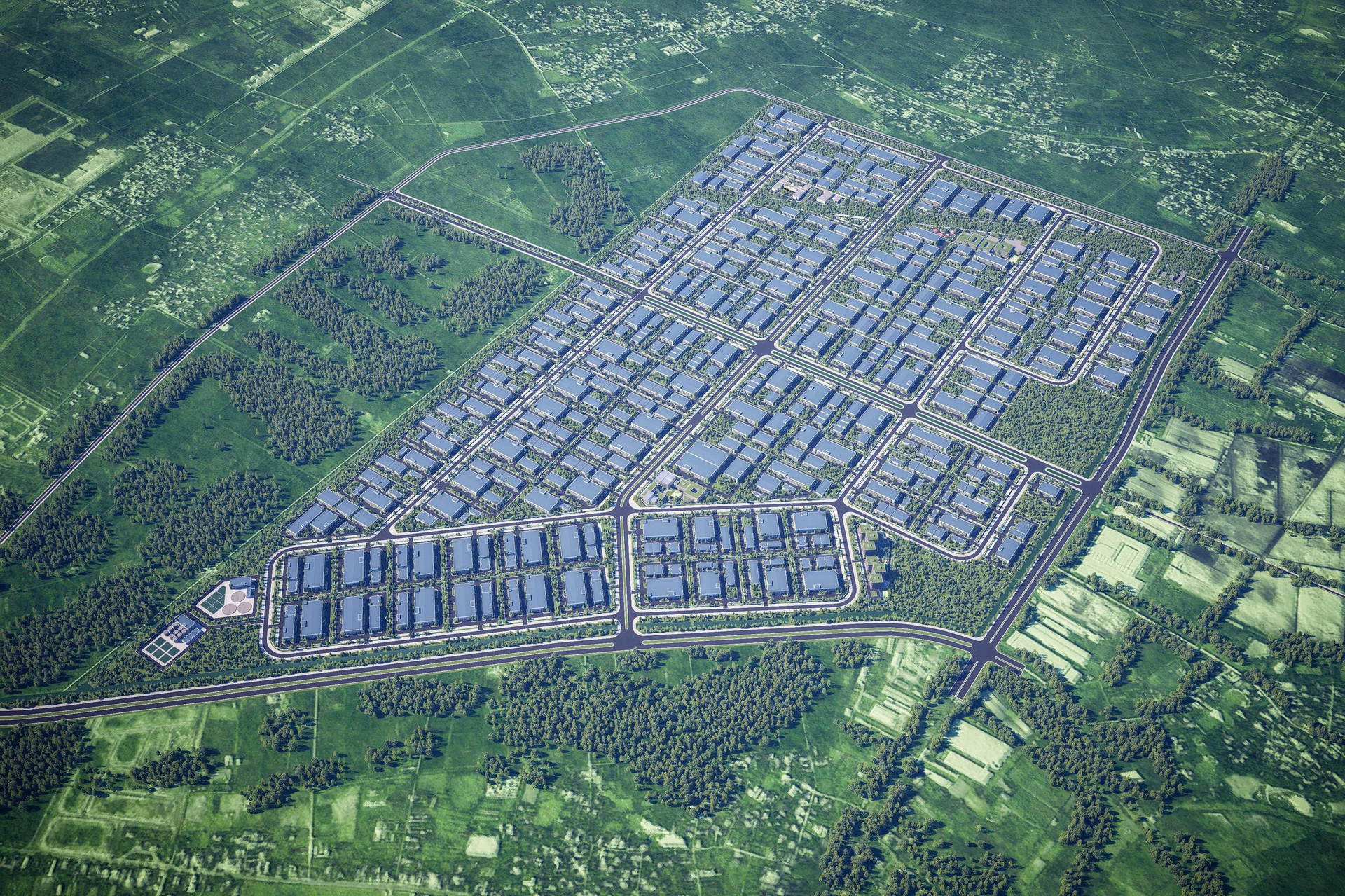 Phối cảnh dự án Khu công nghiệp số 06 - Giai đoạn 1. Nguồn ảnh: Hòa Phát