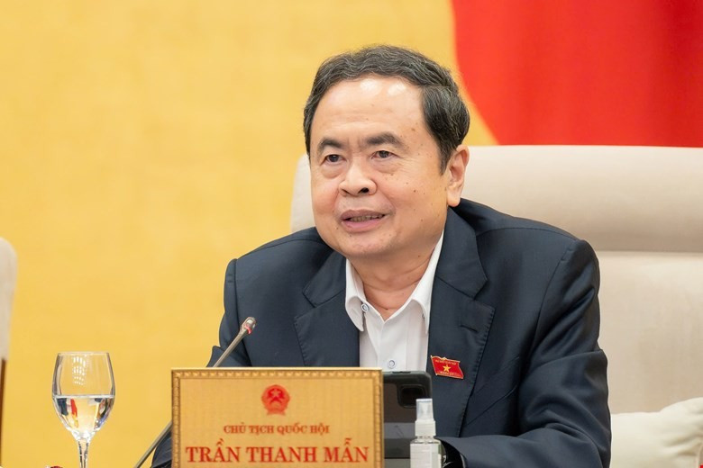 Chủ tịch Quốc hội Trần Thanh Mẫn phát biểu tại một phiên họp Ủy ban Thường vụ Quốc hội. Ảnh: QH 2212ctqh1.jpg