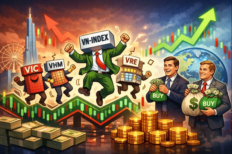 VN-Index ‘nhảy múa’ theo họ Vingroup, khối ngoại tiếp tục mua ròng