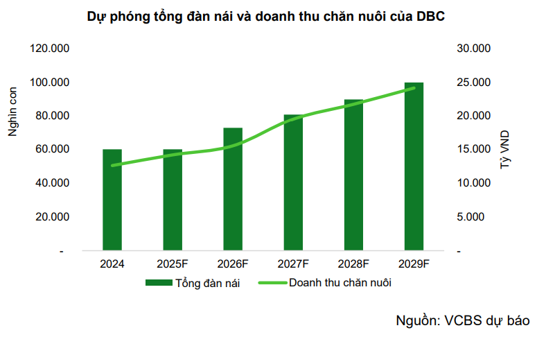 VCBS dự phóng tổng đàn nái và doanh thu chăn nuôi của Dabaco