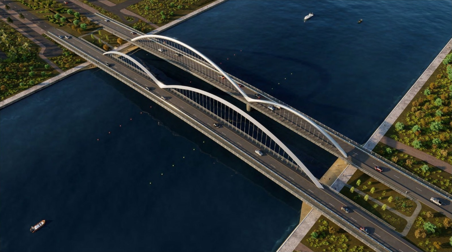 Hôm nay, Vingroup chính thức khởi công cầu vòm thép kết nối khu đô thị tỷ USD với sân bay quốc tế- Ảnh 2.