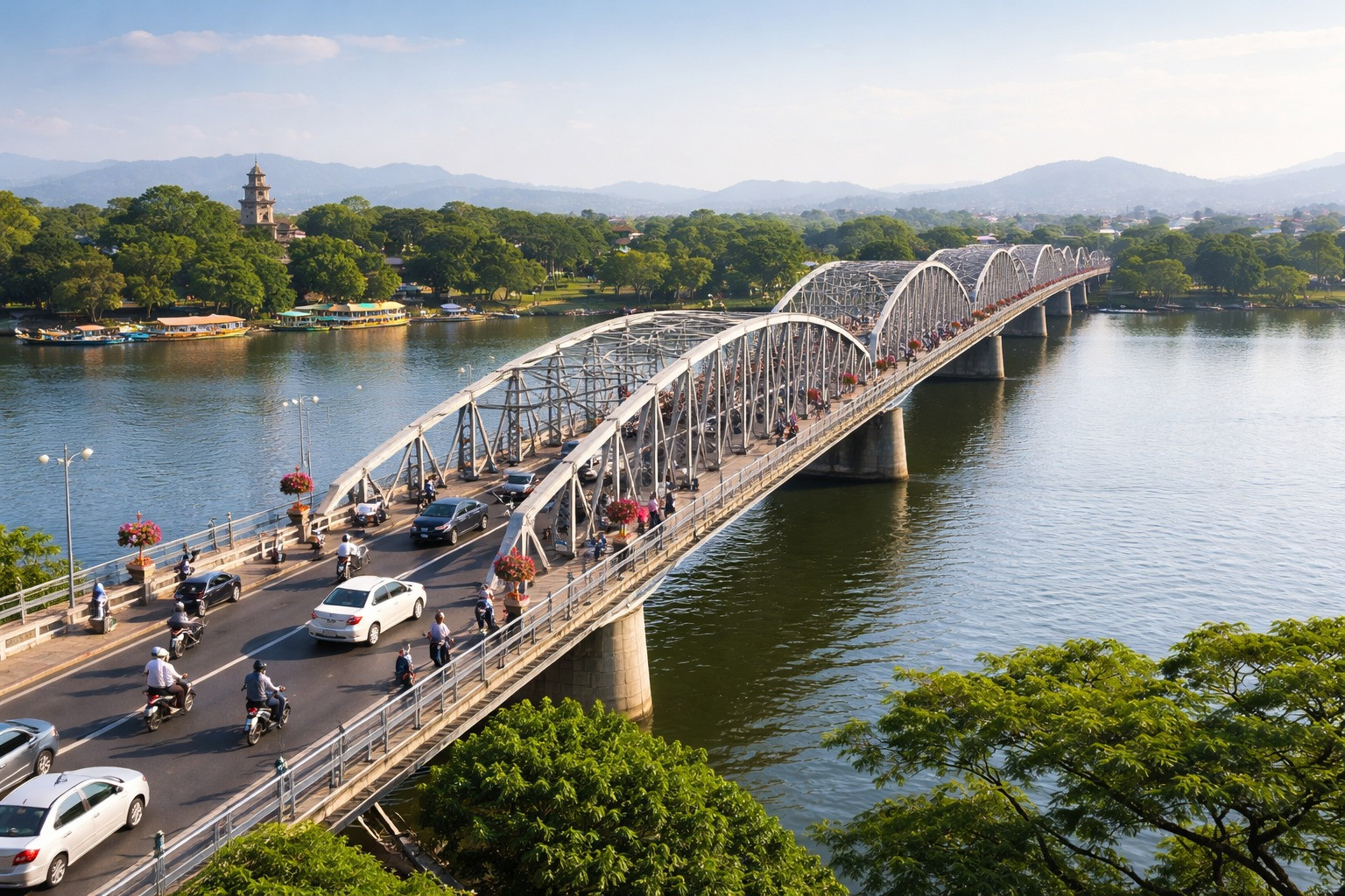 Cây cầu 2.000 tỷ bắc qua dòng sông biểu tượng tại TP trẻ nhất Việt Nam có chuyển động mới- Ảnh 2.