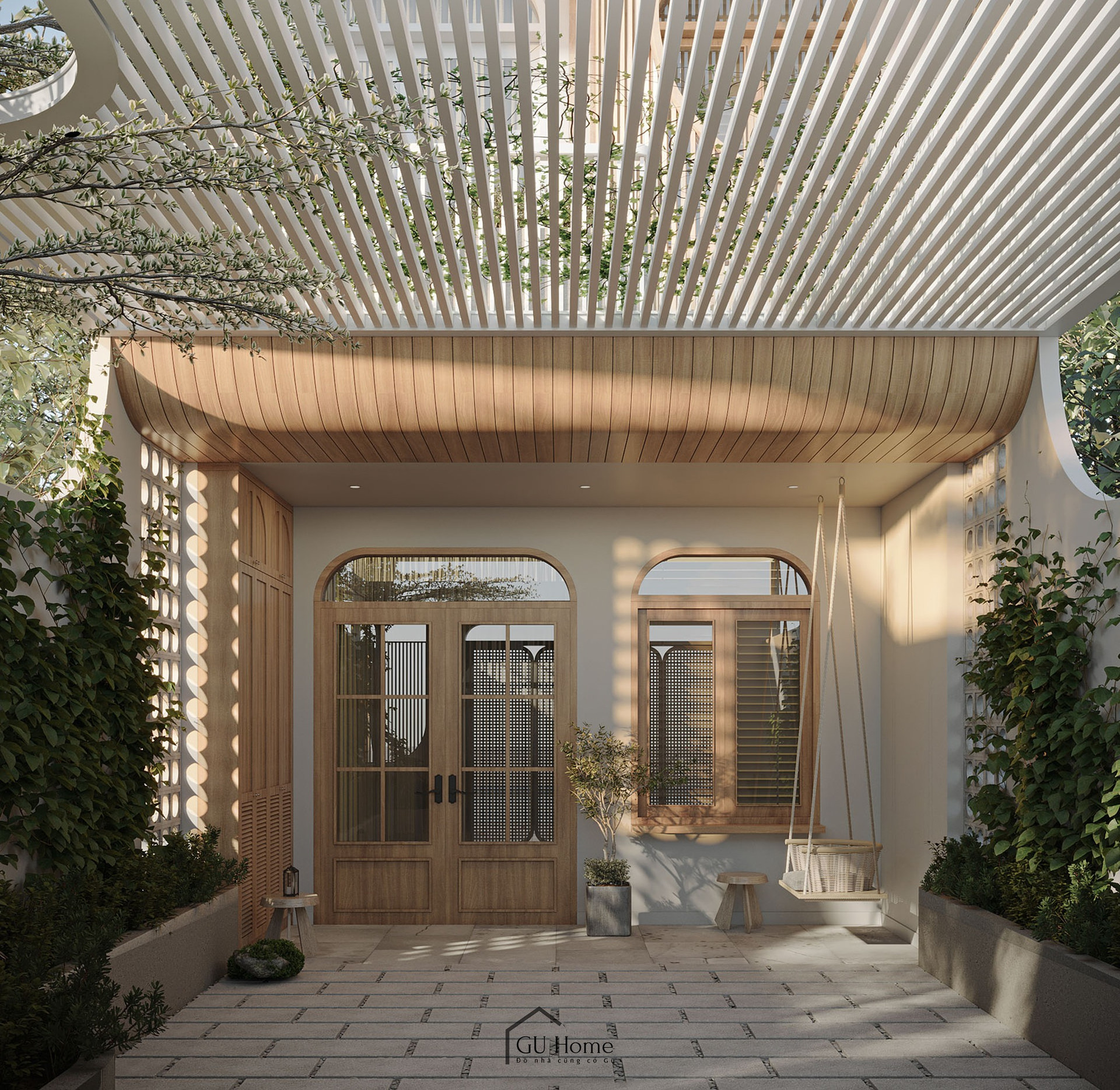 Sống chậm và chữa lành trong căn hộ mang đậm phong cách Japandi giữa làng quê- Ảnh 1.