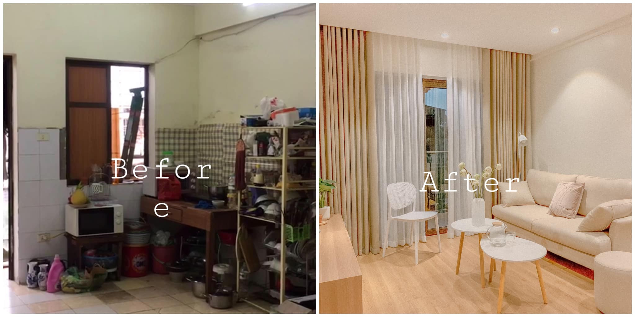 Hồi sinh căn hộ 65m2 thành nơi đáng sống chỉ với 350 triệu đồng- Ảnh 1.
