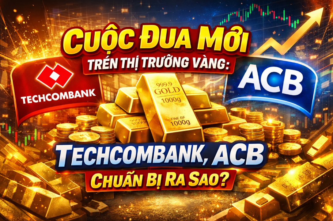 Cuộc đua mới trên thị trường vàng: Techcombank, ACB chuẩn bị 'thế trận' ra sao?