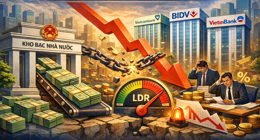 Tiền gửi Kho bạc 'rút khỏi' LDR: Áp lực nào cho hệ thống ngân hàng từ 2026?