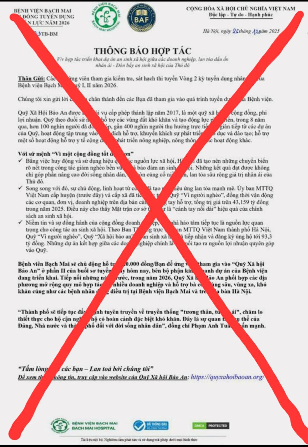 Bệnh viện Bạch Mai cảnh báo toàn bộ người dân - ảnh 1