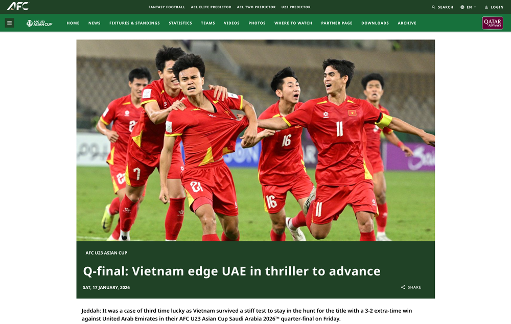 Báo UAE khen U23 Việt Nam mạnh nhất giải sau chiến thắng kịch tính - ảnh 2