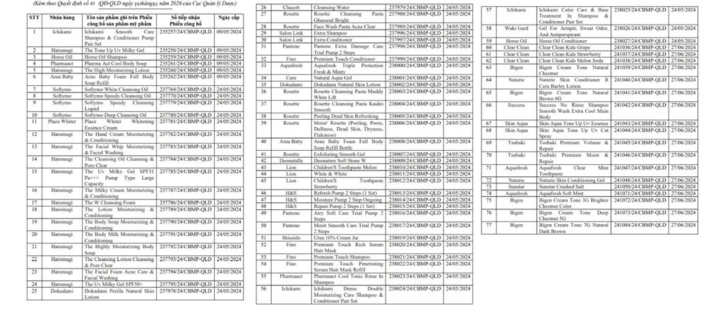 Thu hồi, tiêu hủy 77 loại dầu gội, sữa tắm, kem chống nắng, kem đánh răng của hàng loạt thương hiệu nổi tiếng - ảnh 2