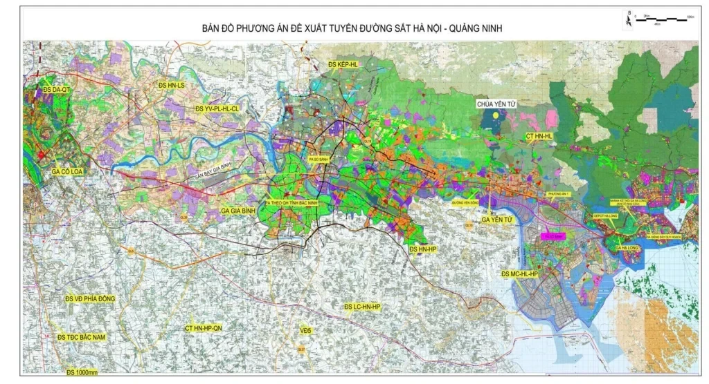 Phương án tuyến đường sắt tốc độ cao Hà Nội - Quảng Ninh do Công ty cổ phần Đầu tư và Phát triển đường sắt cao tốc VinSpeed đề xuất