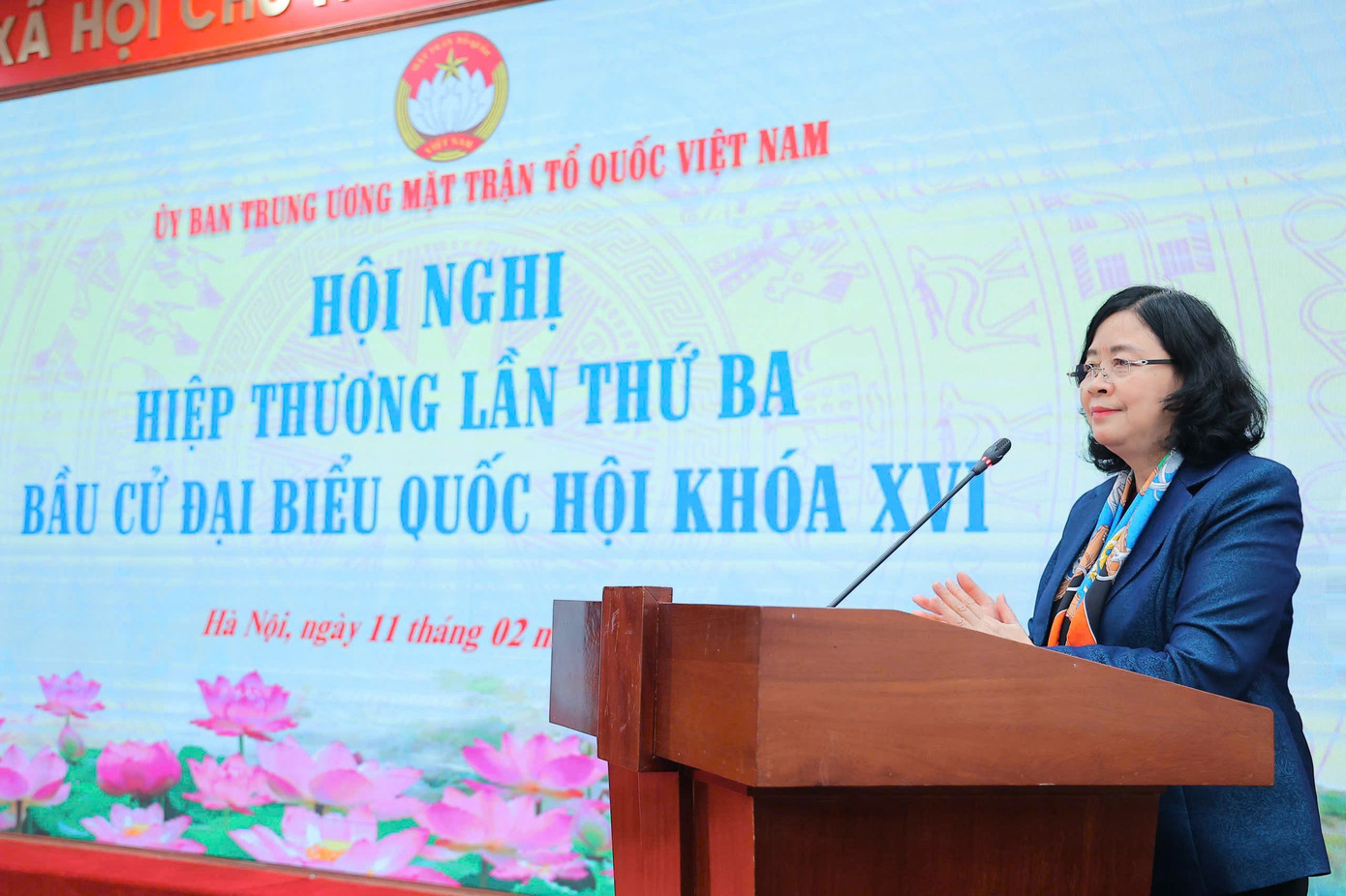 Bà Bùi Thị Minh Hoài phát biểu tại hội nghị. Ảnh: Hoài Nam. tienphong-112mrshoai.jpg