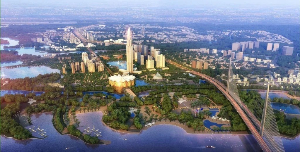 Việt Nam sắp có siêu tháp chọc trời 108 tầng: Công trình biểu tượng của đại dự án 4,2 tỷ USD, sát sườn cầu dây văng thép dài nhất cả nước- Ảnh 1. Việt Nam sắp có siêu tháp chọc trời 108 tầng: Công trình biểu tượng của đại dự án 4,2 tỷ USD, sát sườn cầu dây văng thép dài nhất cả nước- Ảnh 1.