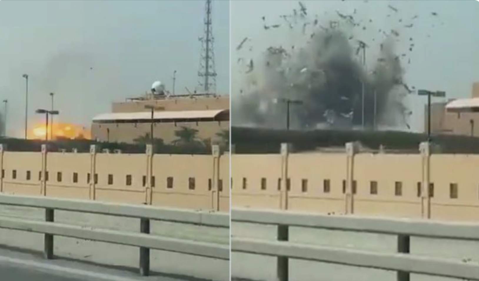 Khoảnh khắc tên lửa Iran tấn công căn cứ quân sự của Mỹ ở Bahrain